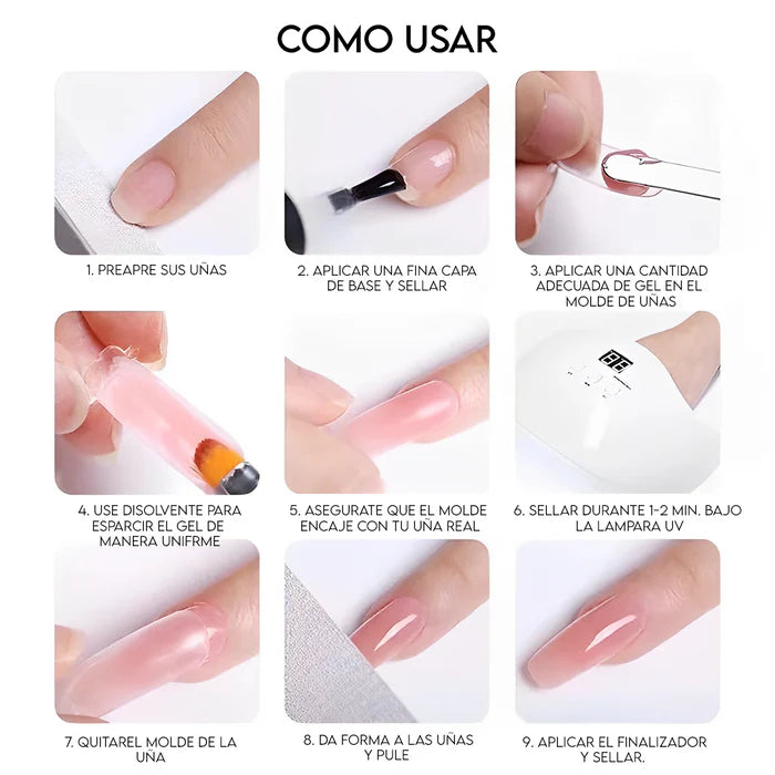 Kit Completo para Uñas de Polygel + Lámpara UV | GlamourGel™