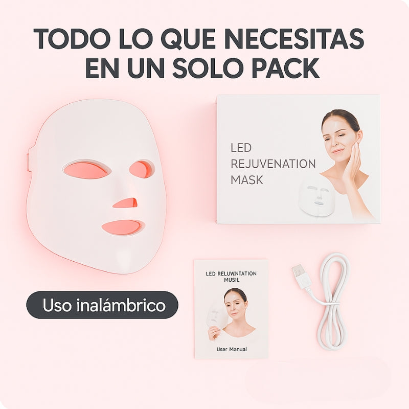 DermaLux® LED 7 en 1 | Rejuvenecimiento, Antiacné y Luminosidad Profesional en Casa