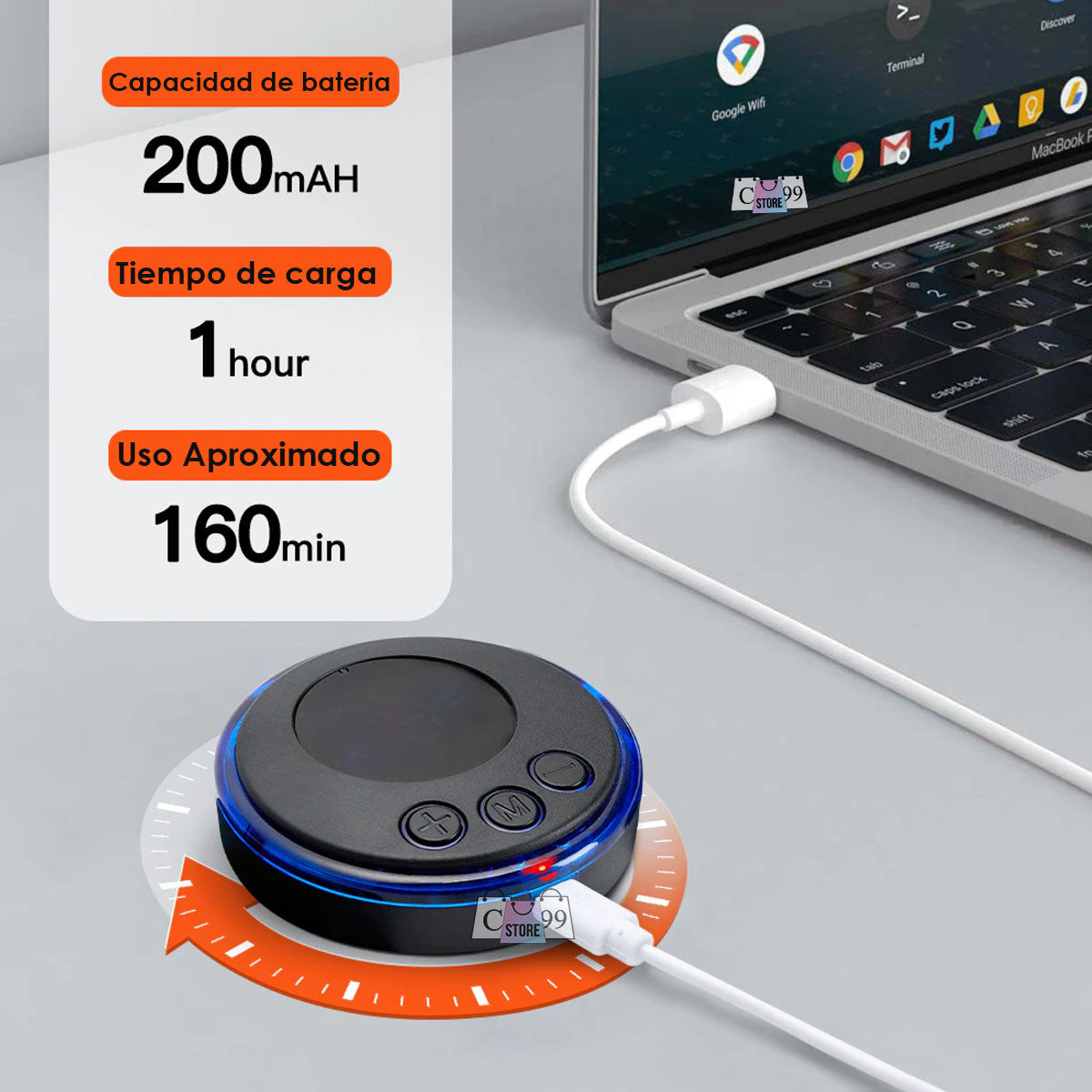 MINI MASAJEADOR CERVICAL ELÉCTRICO RECARGABLE USB + CONTROL