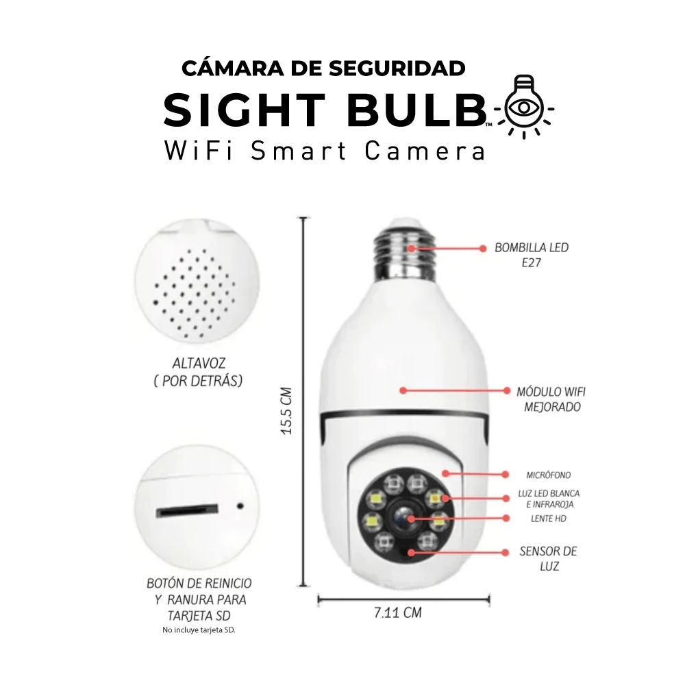 Cámara de Seguridad Inteligente SightBulb® (COMPRA 1, LLEVA 1 GRATIS)