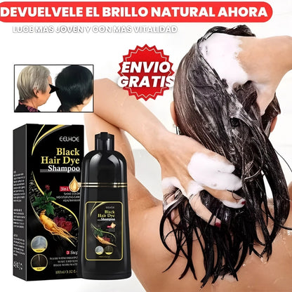 Black Hair Dye™ Champú 3 en 1: Elimina Las Canas Y Devuelve El Tono Natural