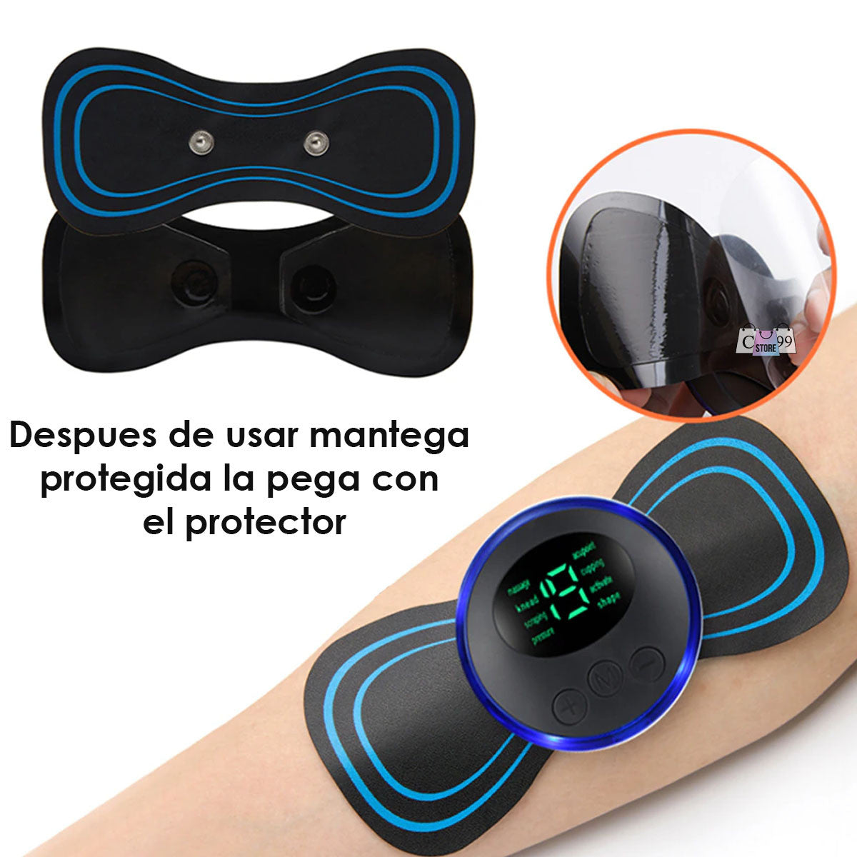 MINI MASAJEADOR CERVICAL ELÉCTRICO RECARGABLE USB + CONTROL