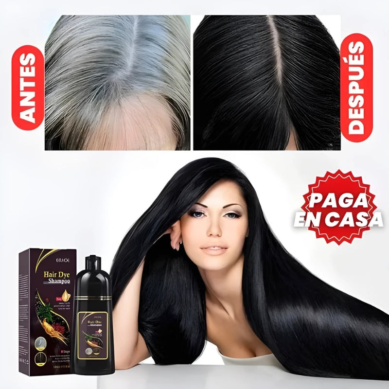 Black Hair Dye™ Champú 3 en 1: Elimina Las Canas Y Devuelve El Tono Natural