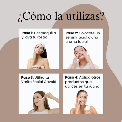 SkinGlow™ – Varita Facial con Luz Roja, Microcorriente, Calor y Masaje Vibratorio