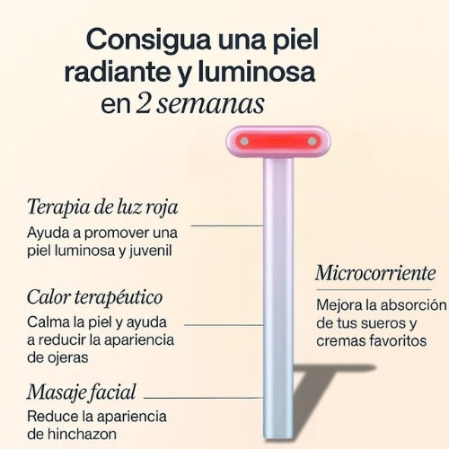 SkinGlow™ – Varita Facial con Luz Roja, Microcorriente, Calor y Masaje Vibratorio