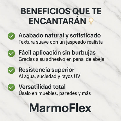MarmoFlex™ - Adhesivo Mármol (3 Metros x 60 cm)