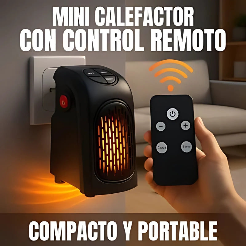 Calefactor Eléctrico Portátil 400W  Handy Heater + Control Remoto