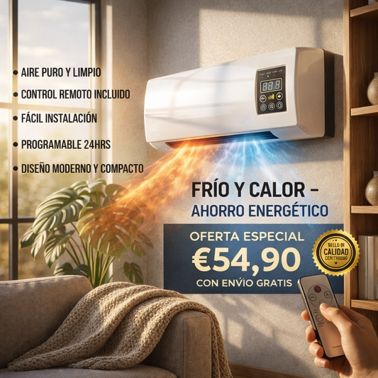 Aire Acondicionado Portátil 2 en 1 Calor y Frio - Bajo consumo y Máxima Potencia