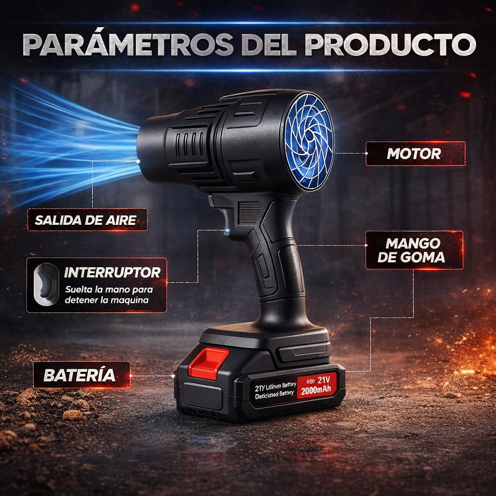 Soplador de Aire Portátil TurboAir™ (+ BATERÍA EXTRA GRATIS)