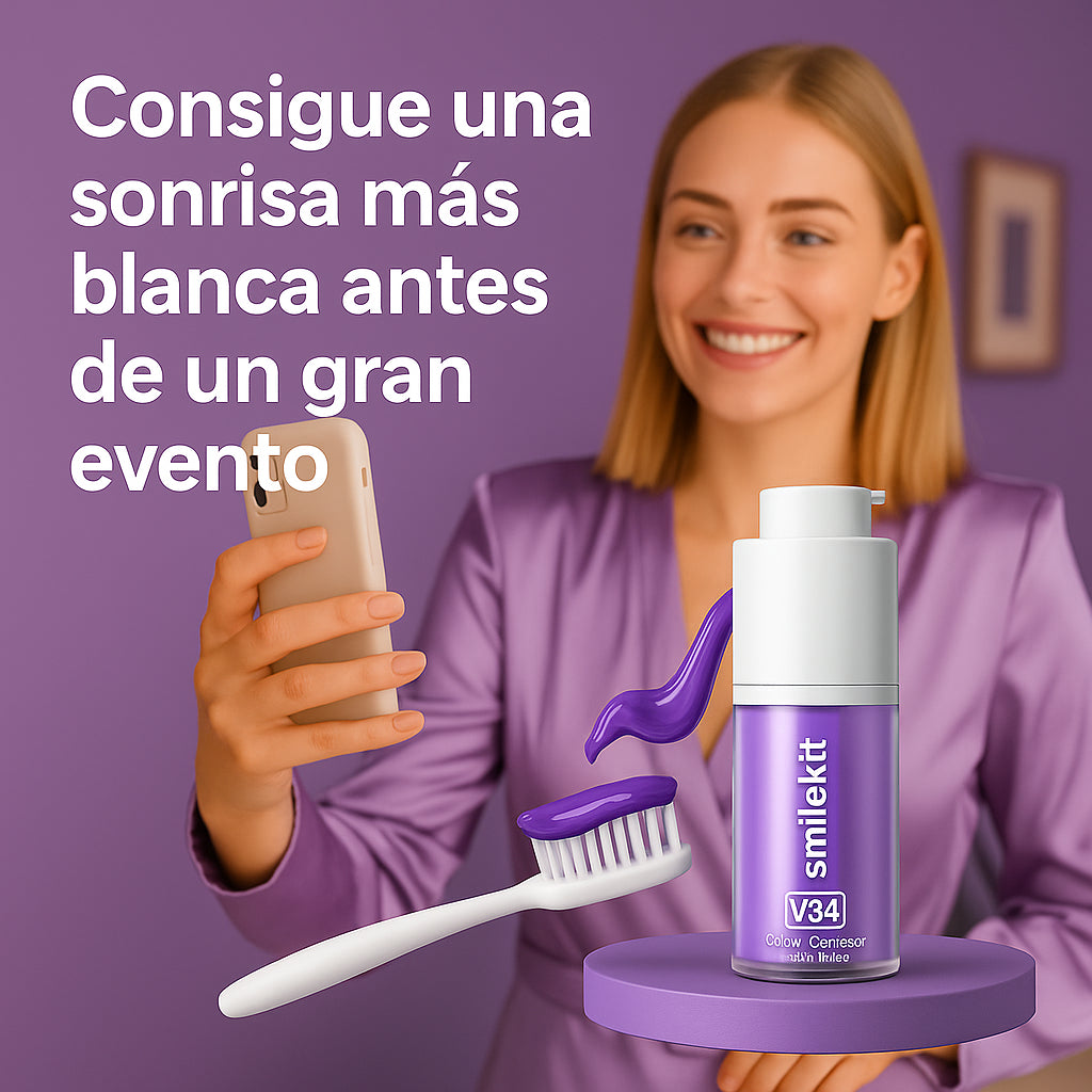 Blanqueador Dental SmileKit™ V34 - Dientes más blancos en 2 minutos