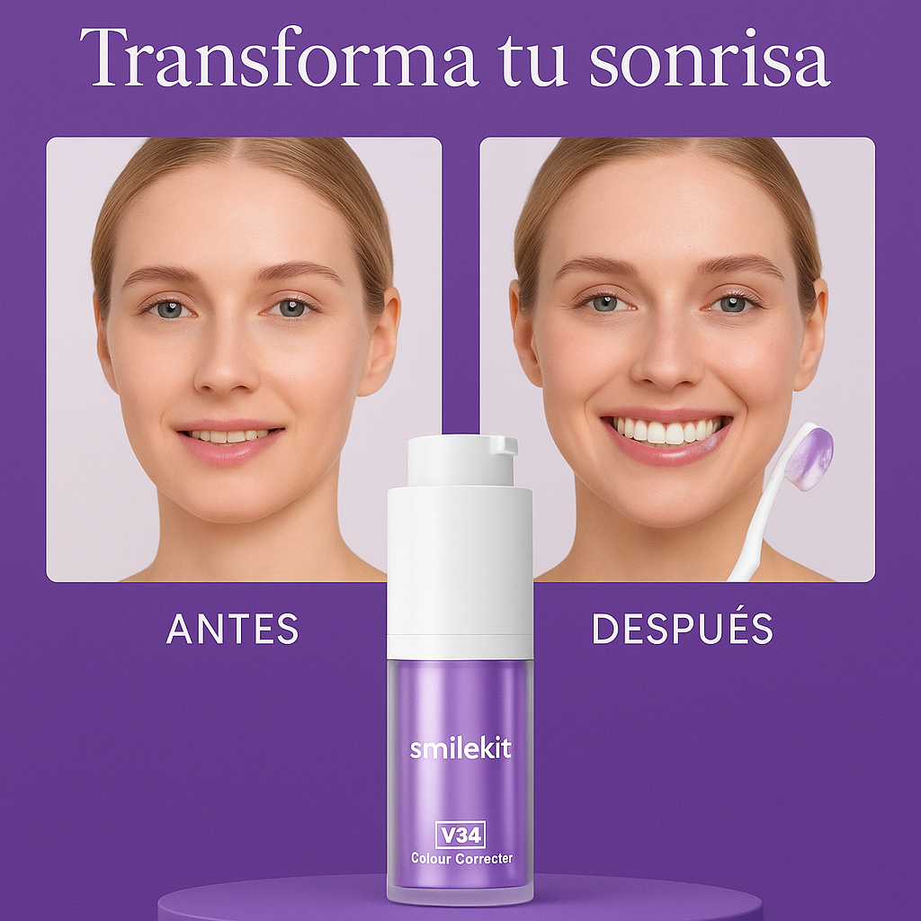 Blanqueador Dental SmileKit™ V34 | Dientes Más Blancos en 2 Minutos