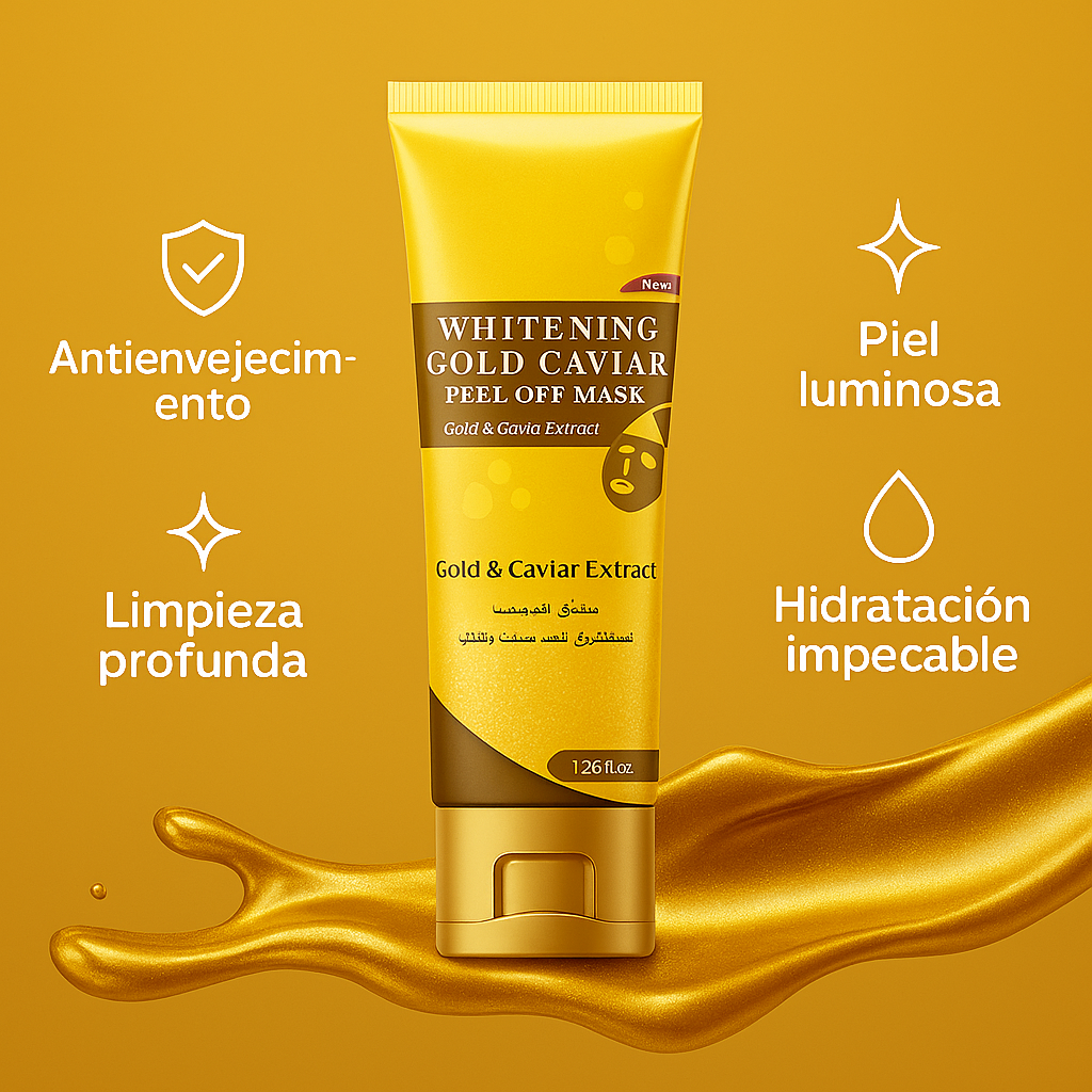 GoldenGlow™ – Mascarilla Facial Dorada con Colágeno y Retinol