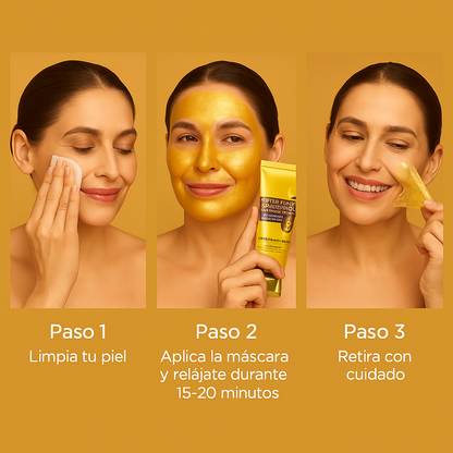 GoldenGlow™ – Mascarilla Facial Dorada con Colágeno y Retinol