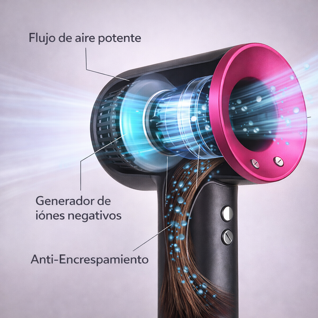 Secador Iónico LuxeAir Pro™ + 5 Acesorios
