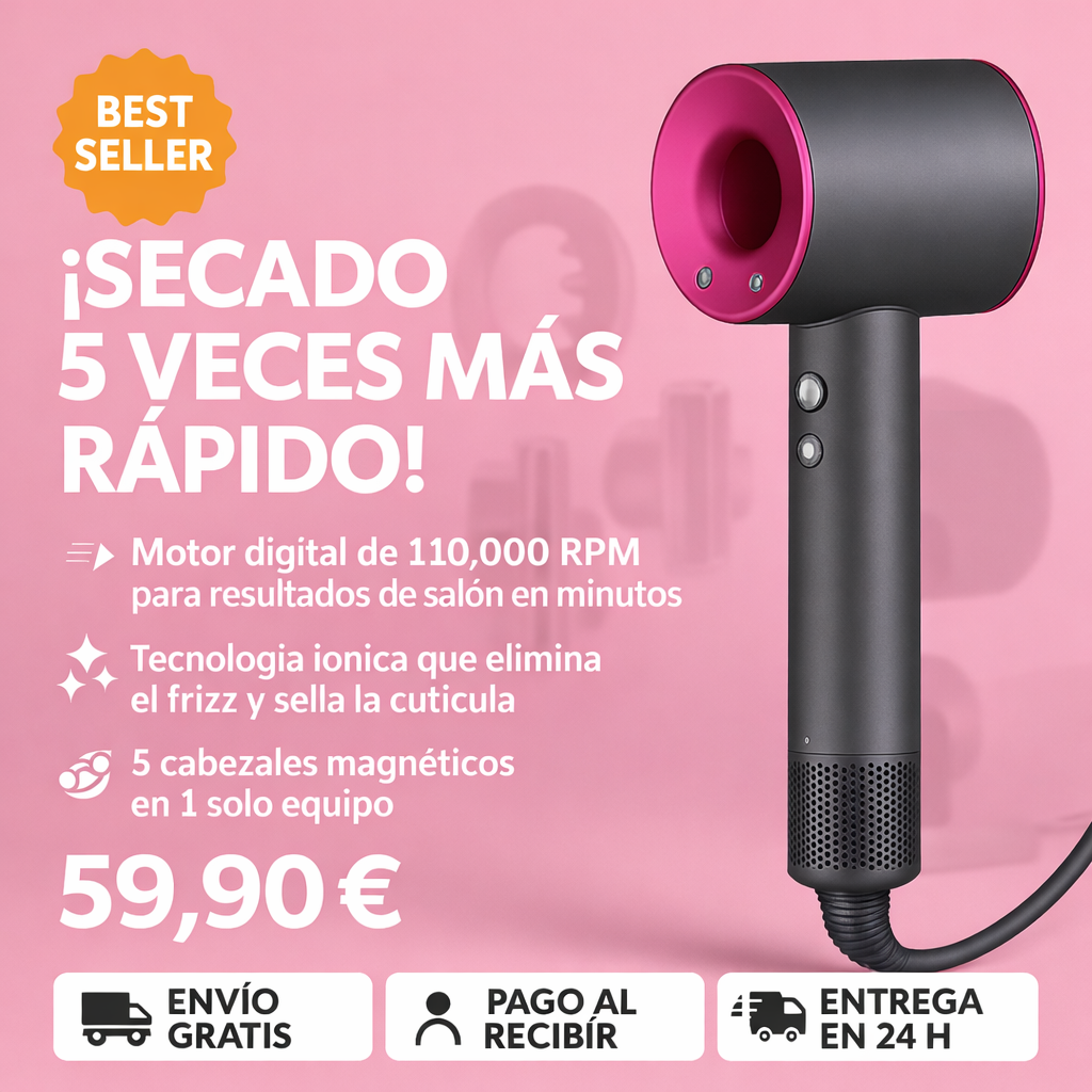 Secador Iónico LuxeAir Pro™ + 5 Acesorios