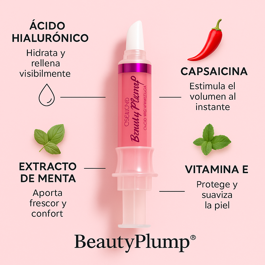 Gloss Voluminizador BeautyPlump® - Volumen para tus labios en 3 minutos