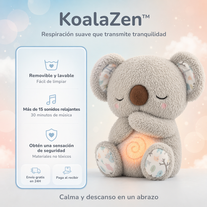KoalaZen™ | Peluche Calmante con Respiración, Luz y Sonido