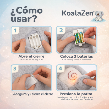 KoalaZen™ | Peluche Calmante con Respiración, Luz y Sonido
