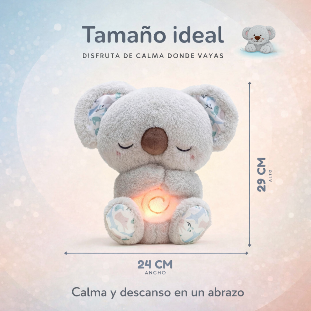 KoalaZen™ | Peluche Calmante con Respiración, Luz y Sonido
