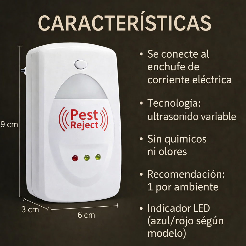 Repelente Ultrasónico Anti Plagas PestReject™