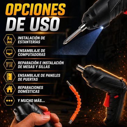 DrillMate® - Destornillador Electrico Inalambrico 47 Piezas + Maletín