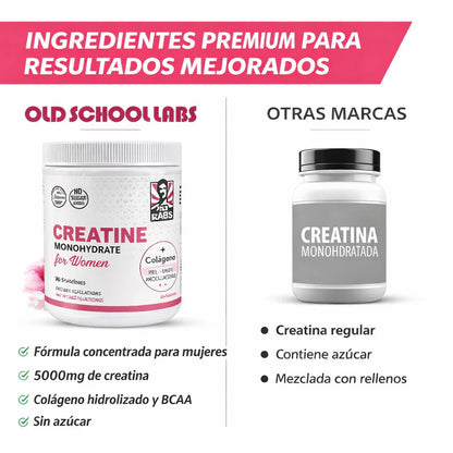 Original OldSchool Labs® Creatina Monohidratada para Mujer (240g)