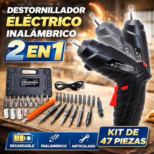 DrillMate® - Destornillador Electrico Inalambrico 47 Piezas + Maletín