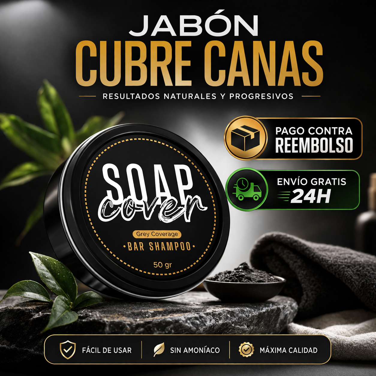 JABÓN ELIMINADOR DE CANAS NATURAL COVERSOAP™