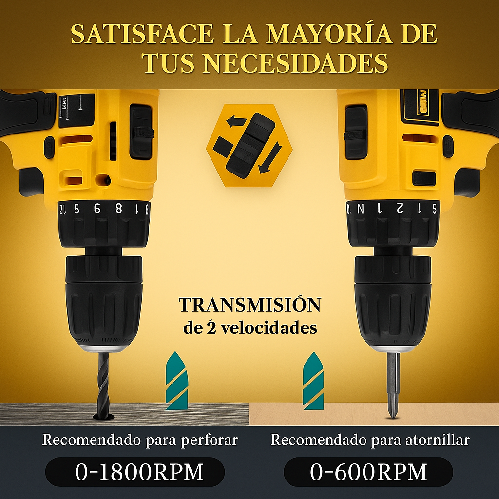 Taladro Inalámbrico 21V con 93 Piezas – Kit Completo para el Hogar