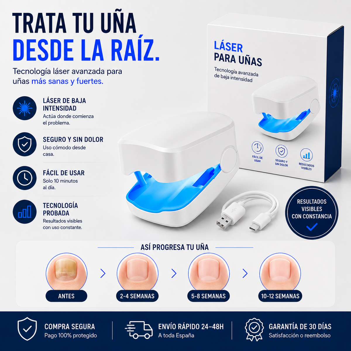 DualWave™ | Láser 905+470 nm para Hongos en las Uñas