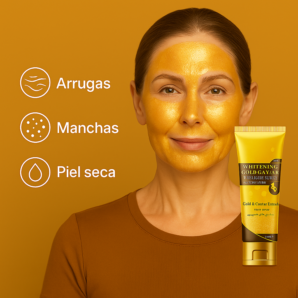 GoldenGlow™ – Mascarilla Facial Dorada con Colágeno y Retinol