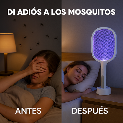 Raqueta Mata Insectos Recargable con Luz UV - 2 en 1