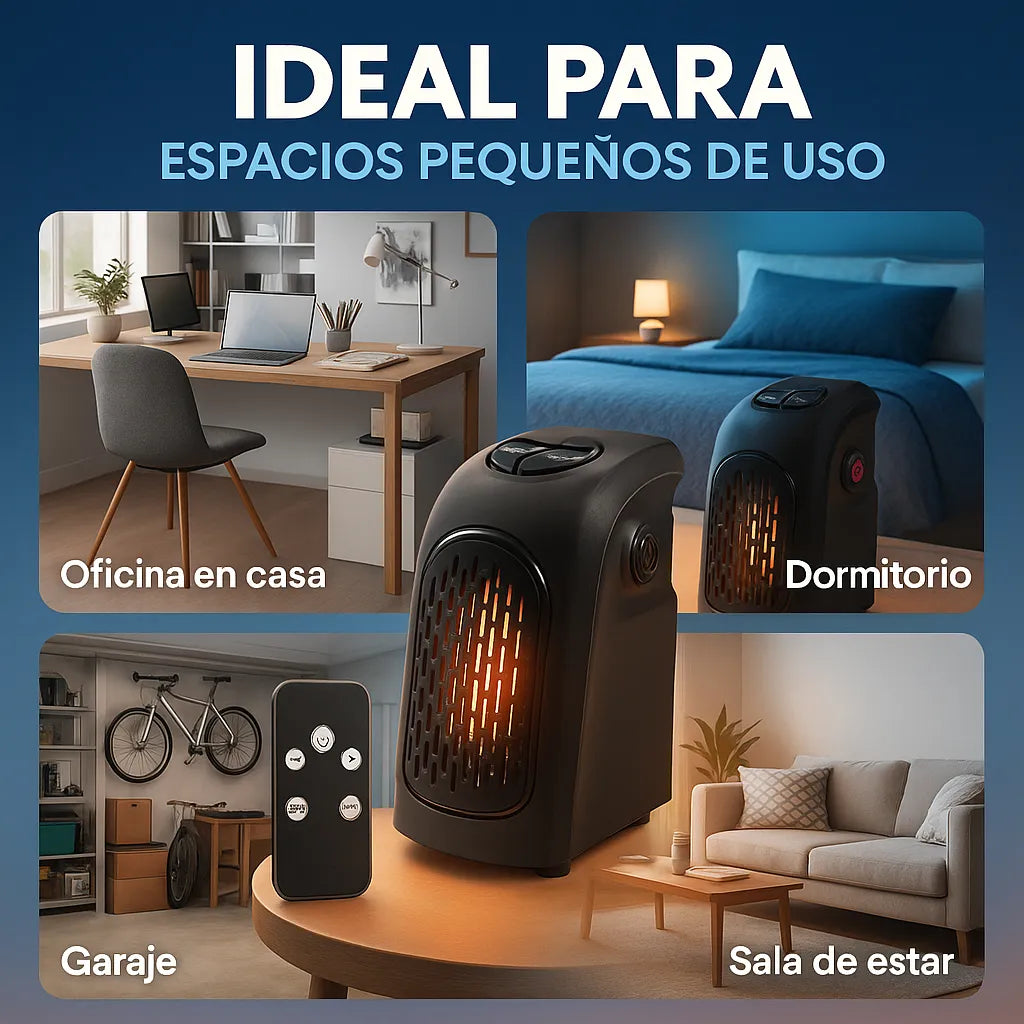 Calefactor Eléctrico Portátil 400W  Handy Heater + Control Remoto