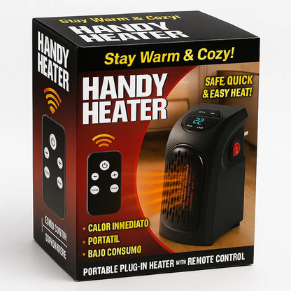 Calefactor Eléctrico Portátil 400W  Handy Heater + Control Remoto