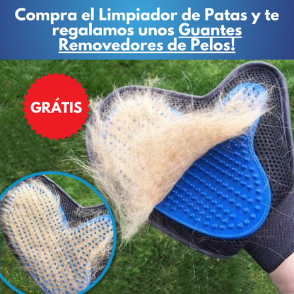 Limpiador de Patas para Perro de Silicona + Guantes Quita Pelos (REGALO)