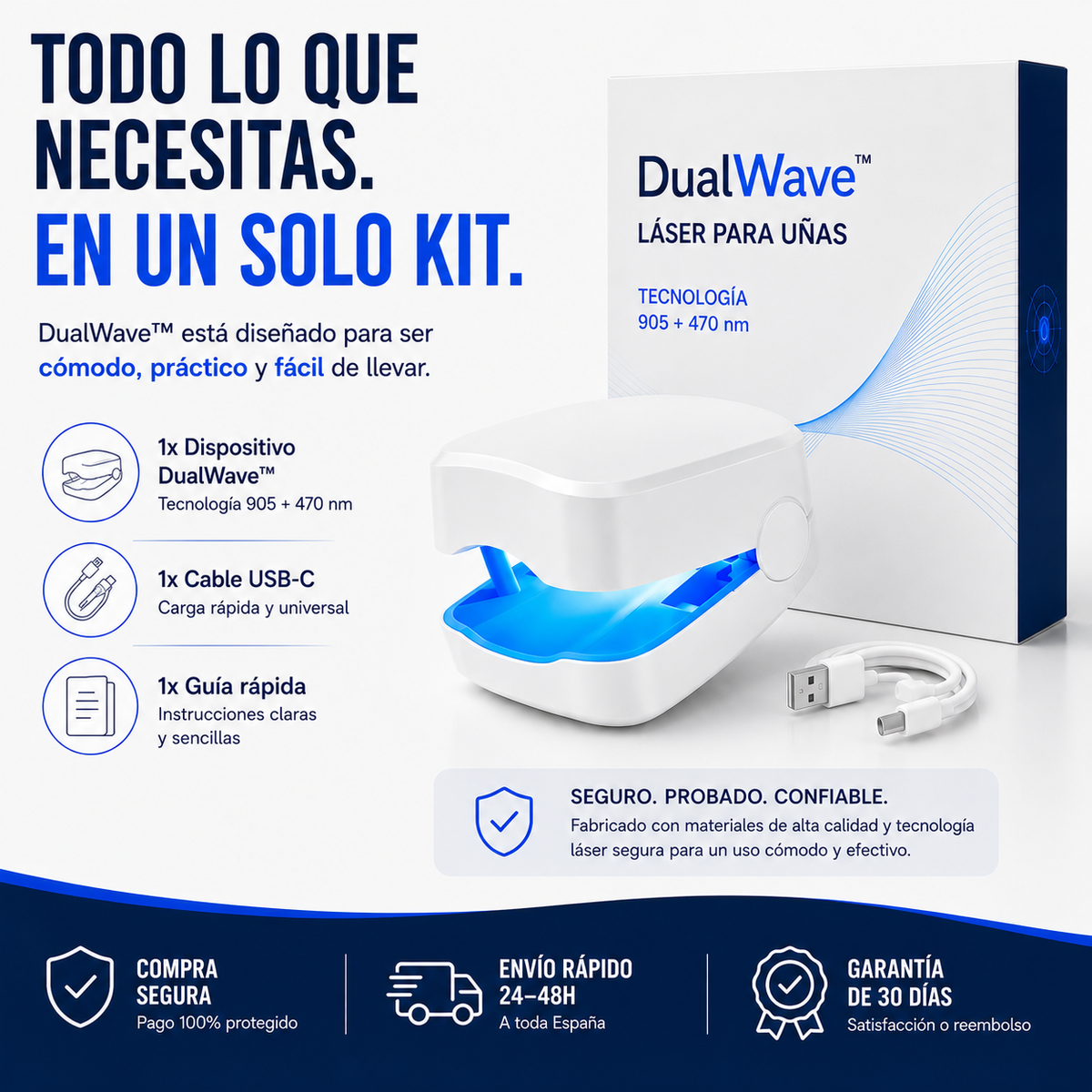 DualWave™ | Láser 905+470 nm para Hongos en las Uñas