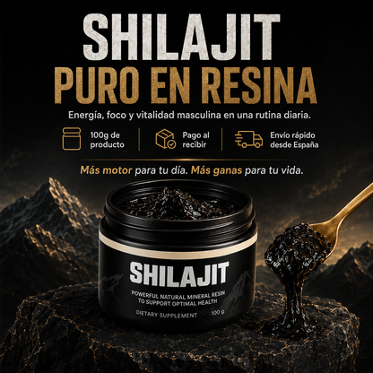 Shilajit® Puro en Resina Original - Energía, Foco y Vitalidad Masculina (100g)