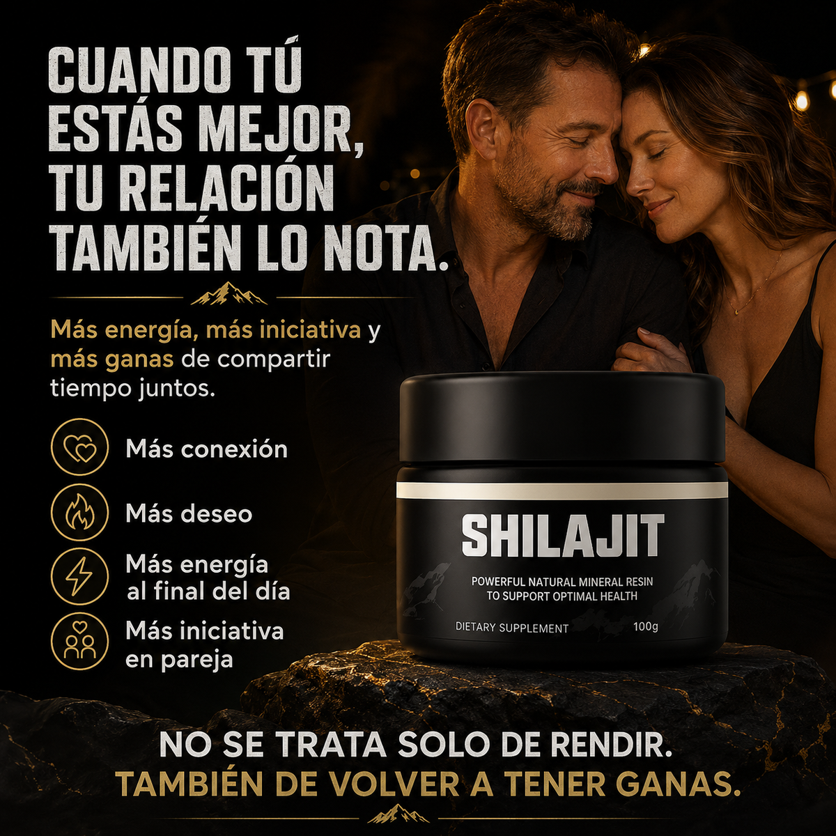 Shilajit® Puro en Resina Original - Energía, Foco y Vitalidad Masculina (100g)