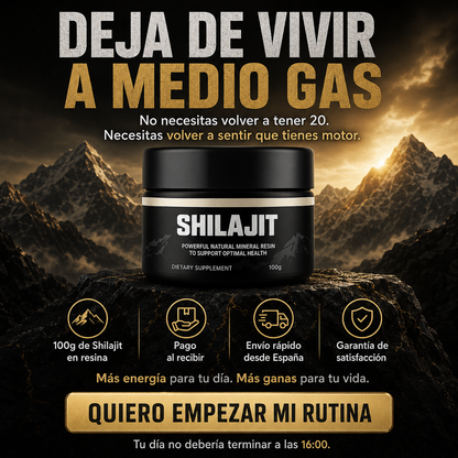 Shilajit® Puro en Resina Original - Energía, Foco y Vitalidad Masculina (100g)