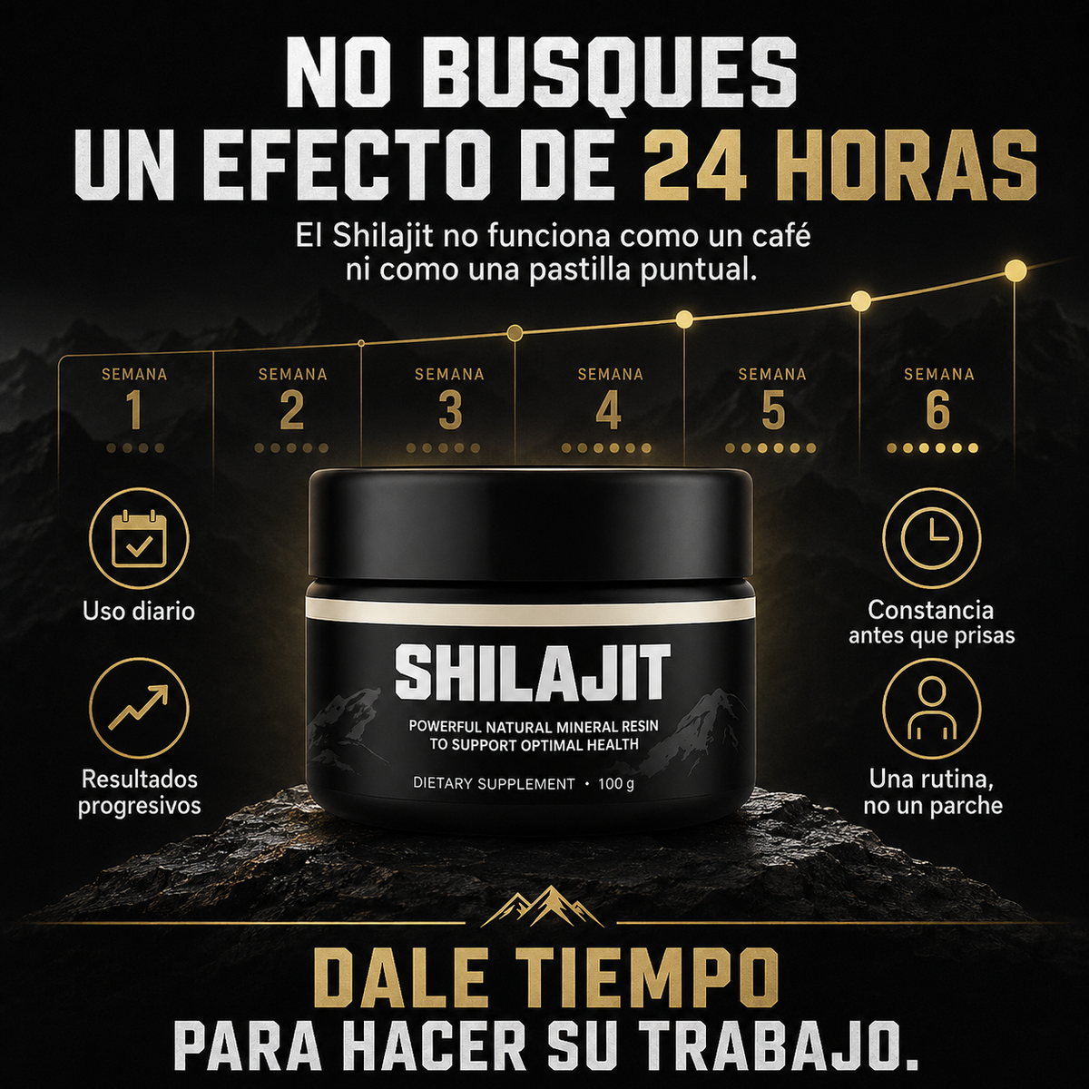 Shilajit® Puro en Resina Original - Energía, Foco y Vitalidad Masculina (100g)