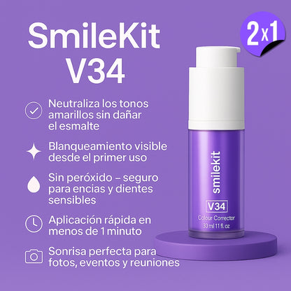 Serum Blanqueador Dental SmileKit™ V34 (COMPRA 1, LLEVA 2)