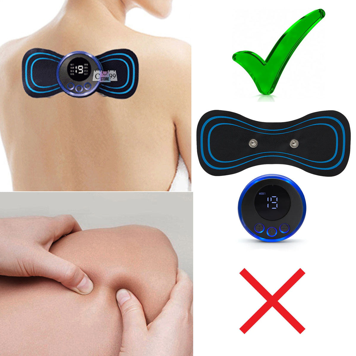 MINI MASAJEADOR CERVICAL ELÉCTRICO RECARGABLE USB + CONTROL
