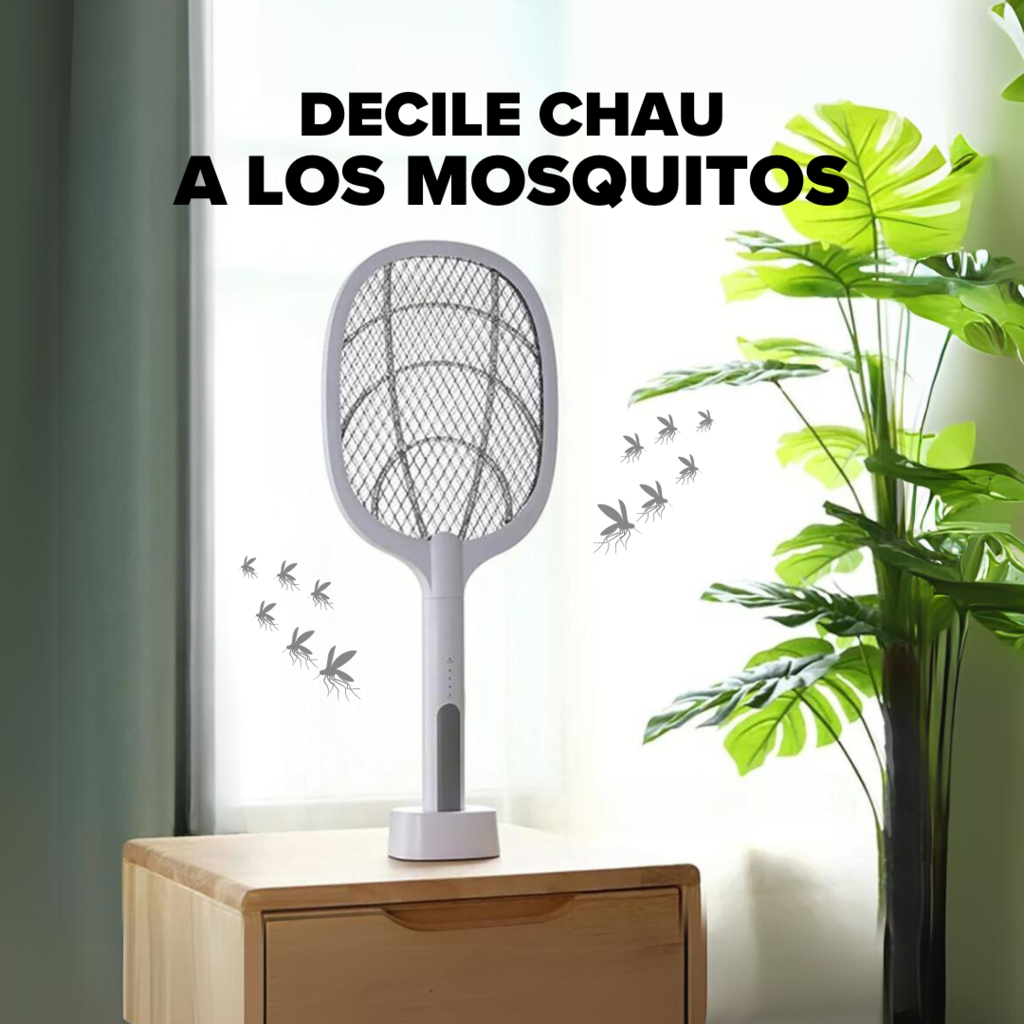 Raqueta Mata Insectos Recargable con Luz UV - 2 en 1