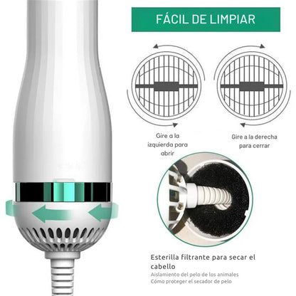 Secador-Cepillo para Mascotas 2 en 1 PetDry® | Cuidado y Secado Rápido